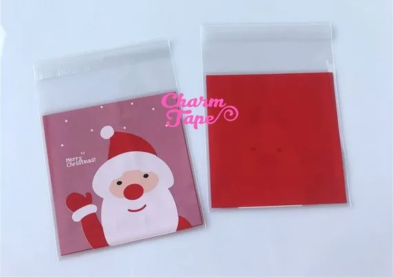 Festive Snowman or Santa Gift Bags Cello Bags Self-adhesive Cookie bags - Favors Bags - Party bags 20/50/100 bags CB58 CB59