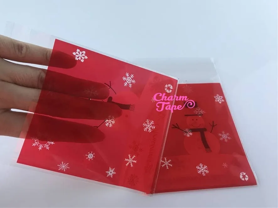 Festive Snowman or Santa Gift Bags Cello Bags Self-adhesive Cookie bags - Favors Bags - Party bags 20/50/100 bags CB58 CB59