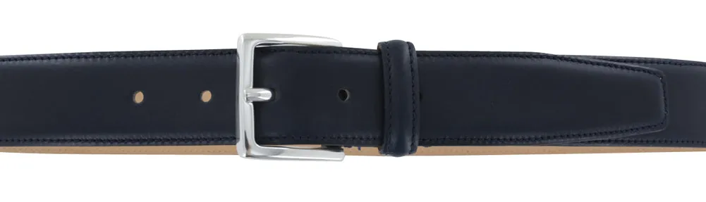 Fiori Di Lusso Navy Blue Leather Belt