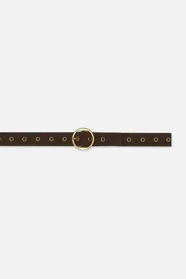 Frame - Petit Circle Belt in Espresso Suede