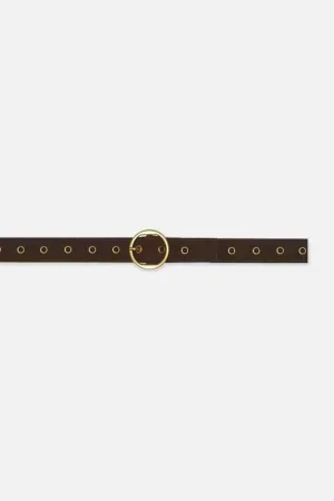 Frame - Petit Circle Belt in Espresso Suede