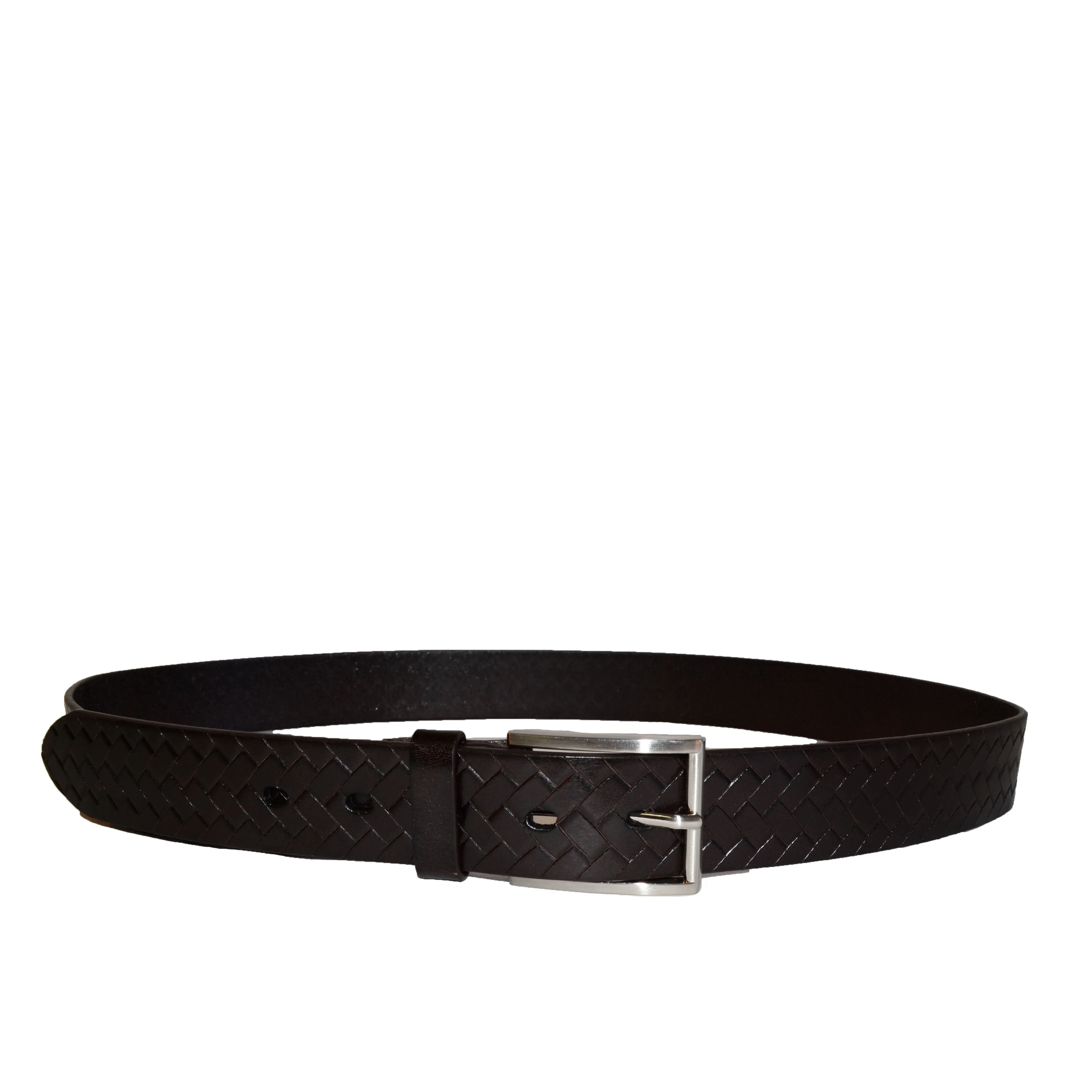 GABRIEL - Mens Dark Brown Leather Textured Belt