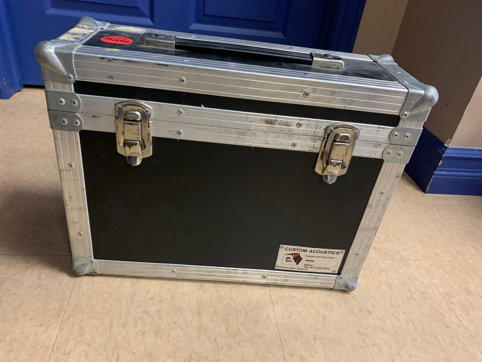 GENTLY USED Custom Acoustics Hard Travel Case for Cables and Pro Audio Gear, 13.5"h x 6"w 17.5"h