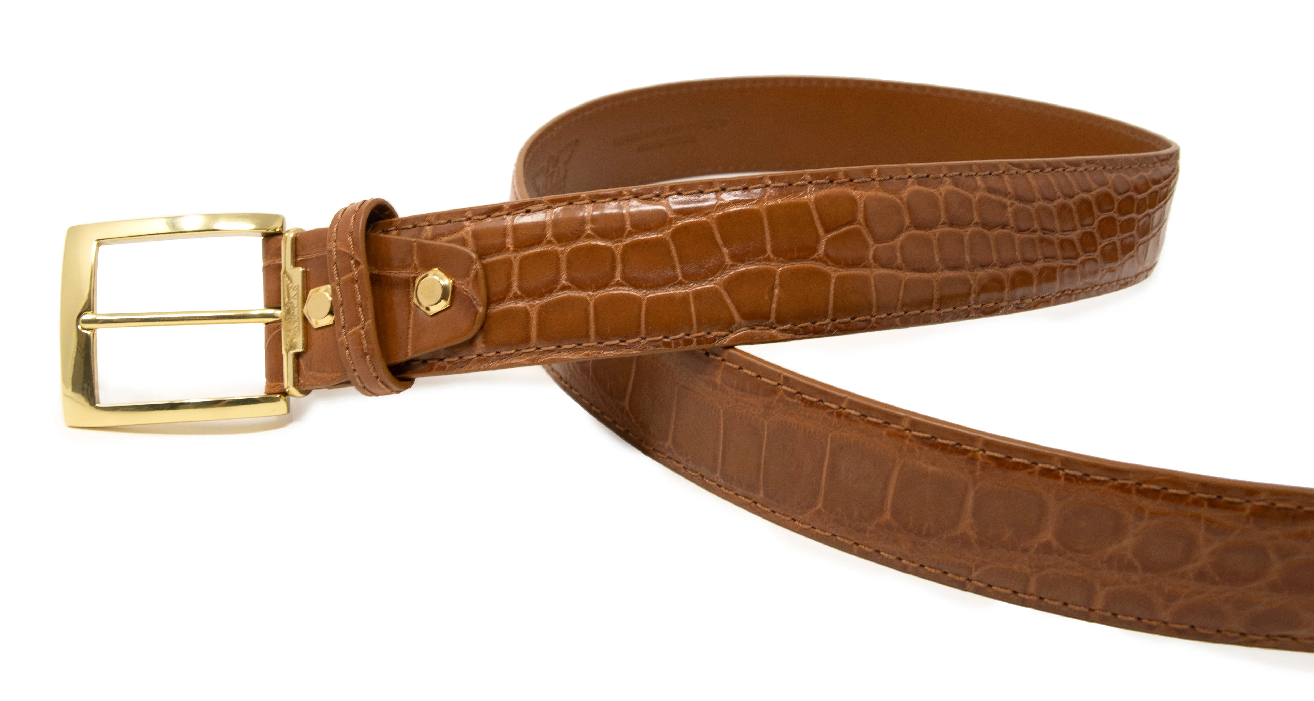 Genuine Glazed USA Alligator - Cognac - 40mm