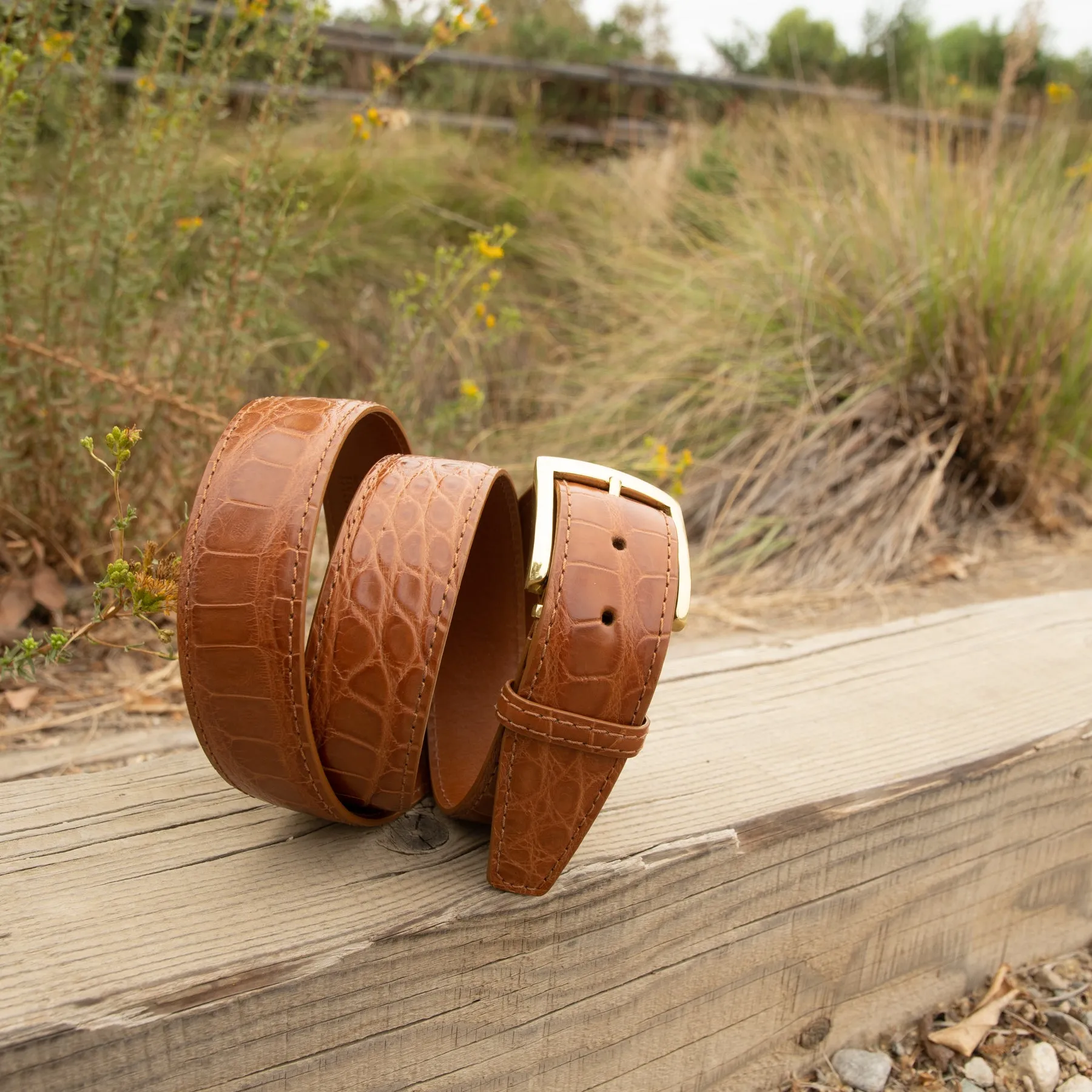 Genuine Glazed USA Alligator - Cognac - 40mm