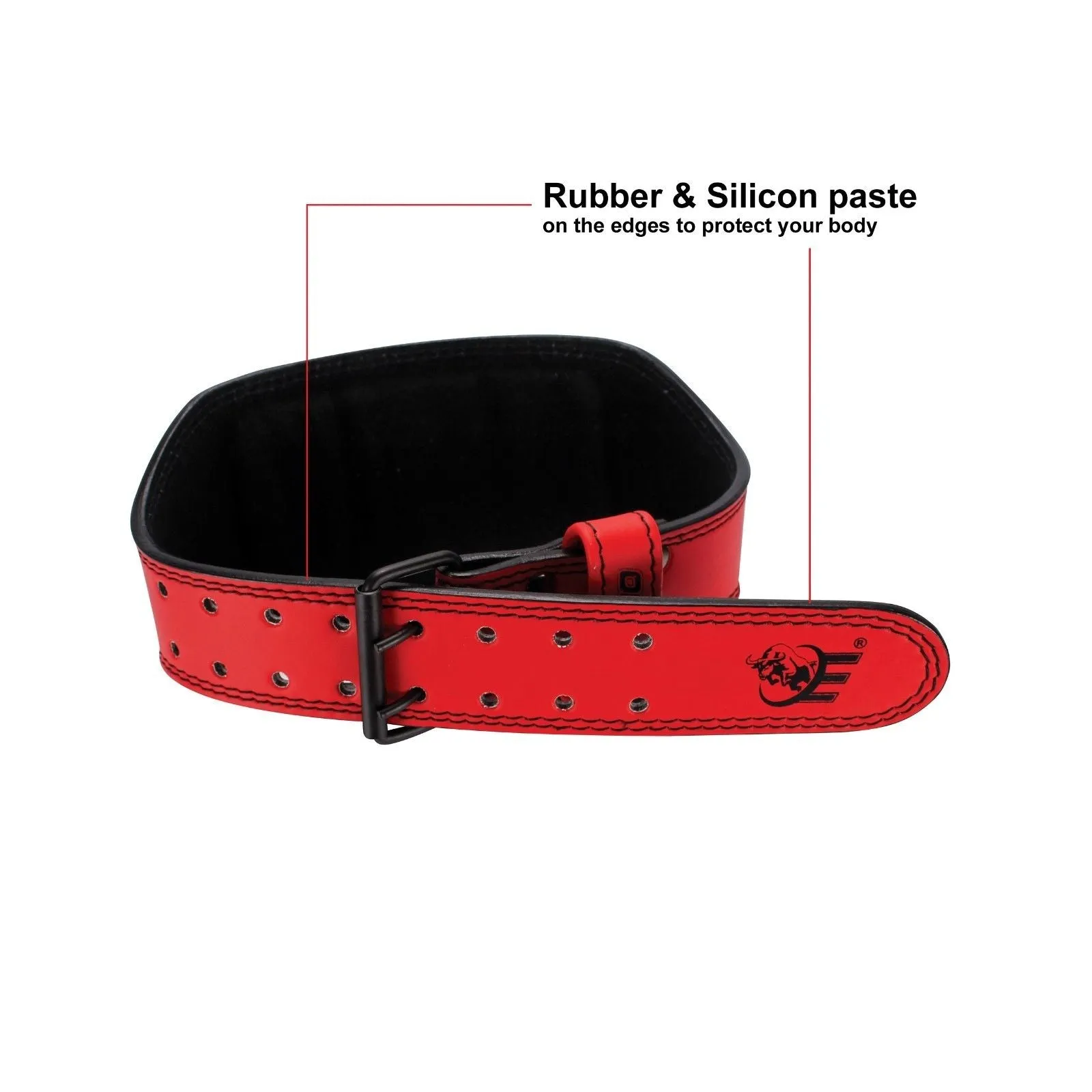 Genuine Leather Weightlifting Belt 4" Wide Red