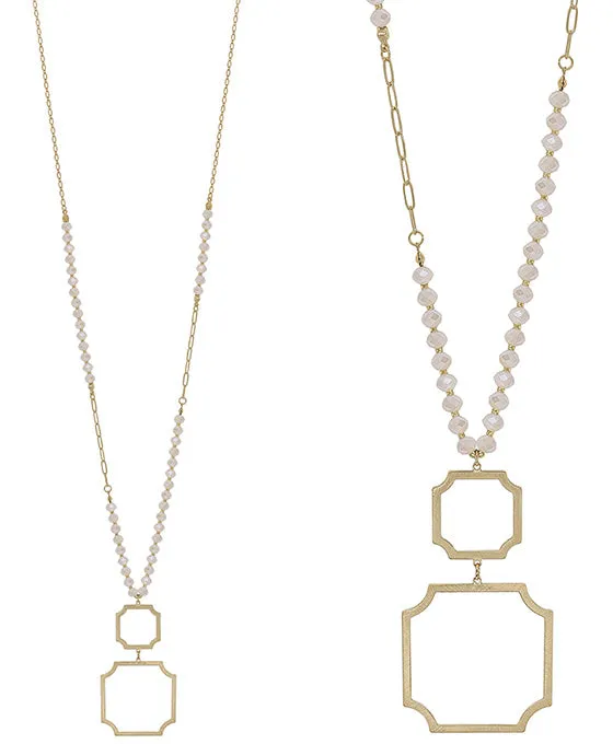 Geo Metal Pendant Necklace