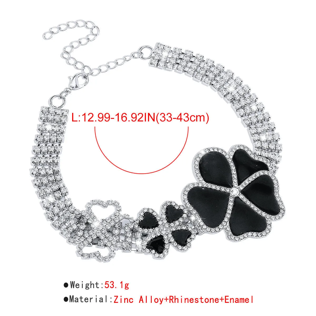 Geometric Flower Rhinestone Choker