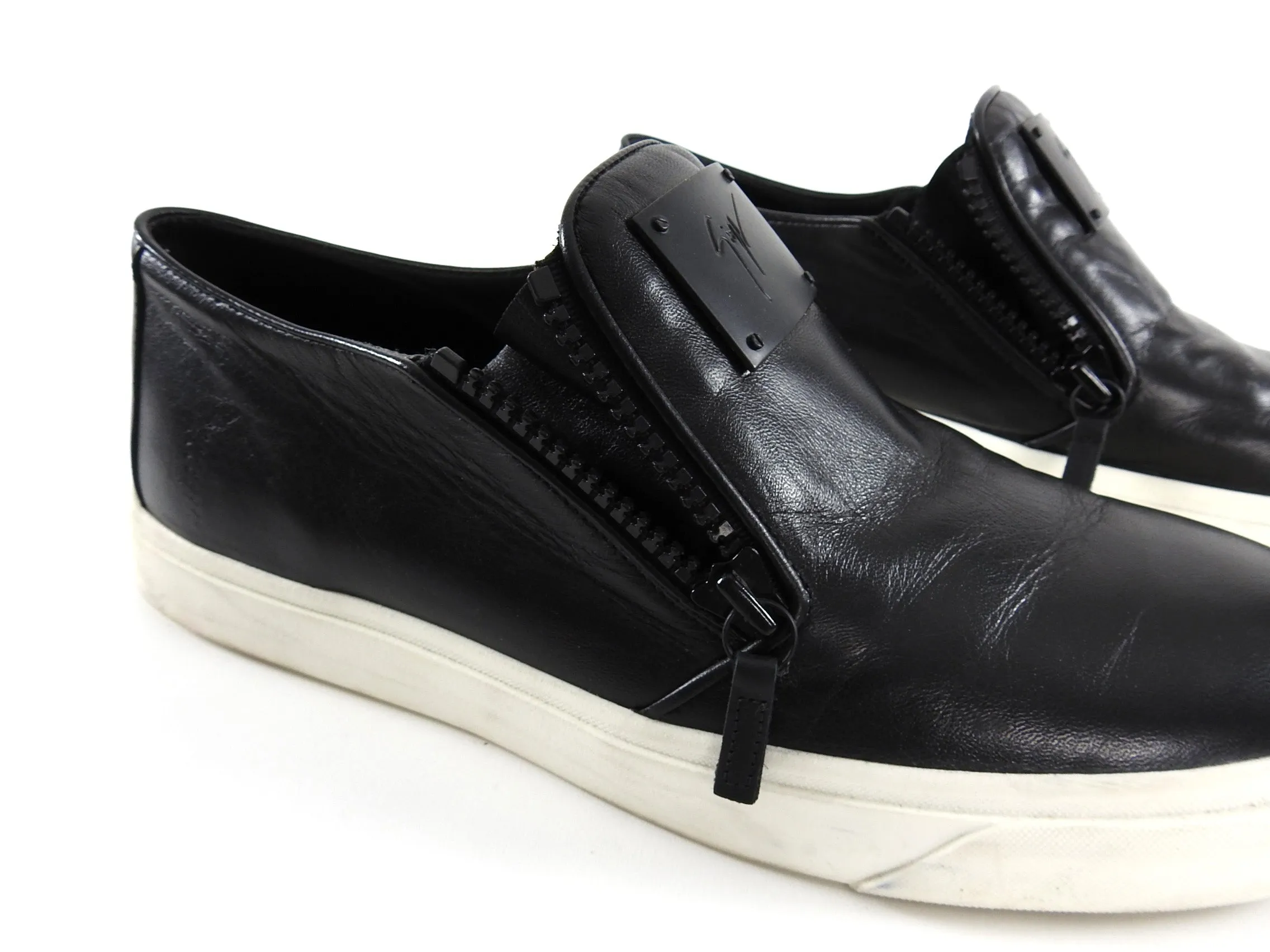 Giuseppe Zanotti Double Zip Black Slip On Sneakers - 13