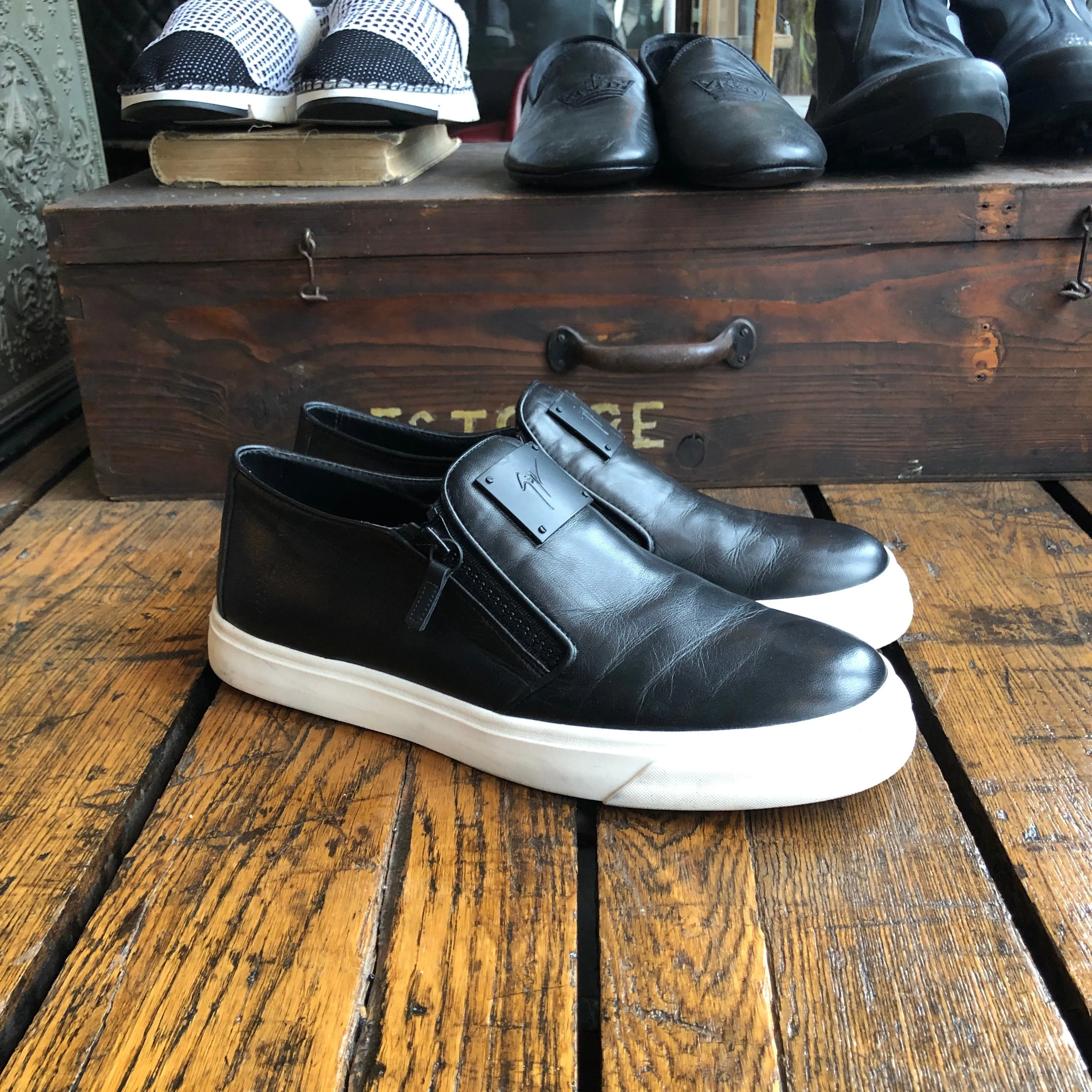 Giuseppe Zanotti Double Zip Black Slip On Sneakers - 13