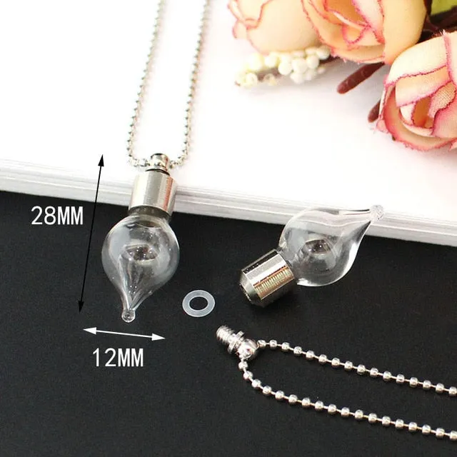 Glass Vial Pendant Cremation Necklaces