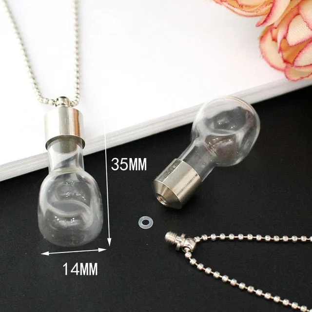 Glass Vial Pendant Cremation Necklaces