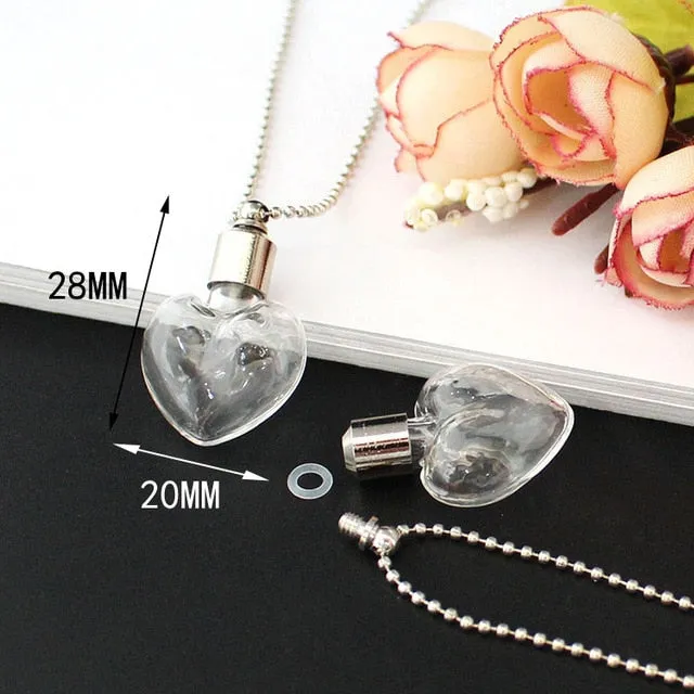 Glass Vial Pendant Cremation Necklaces