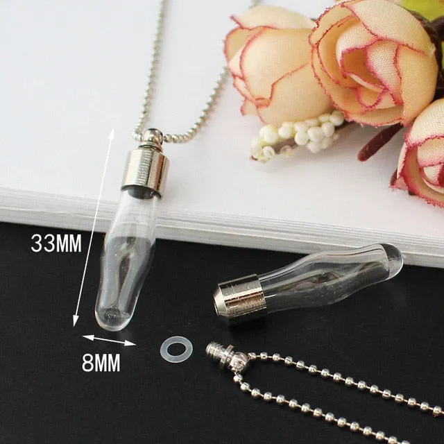 Glass Vial Pendant Cremation Necklaces