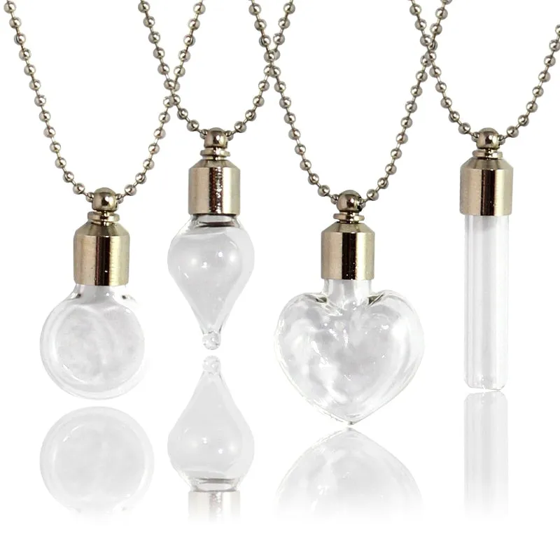Glass Vial Pendant Cremation Necklaces