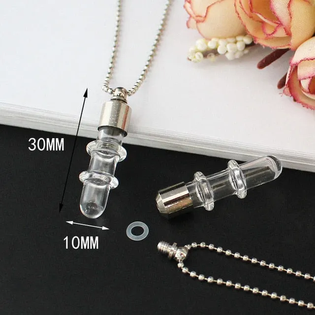 Glass Vial Pendant Cremation Necklaces