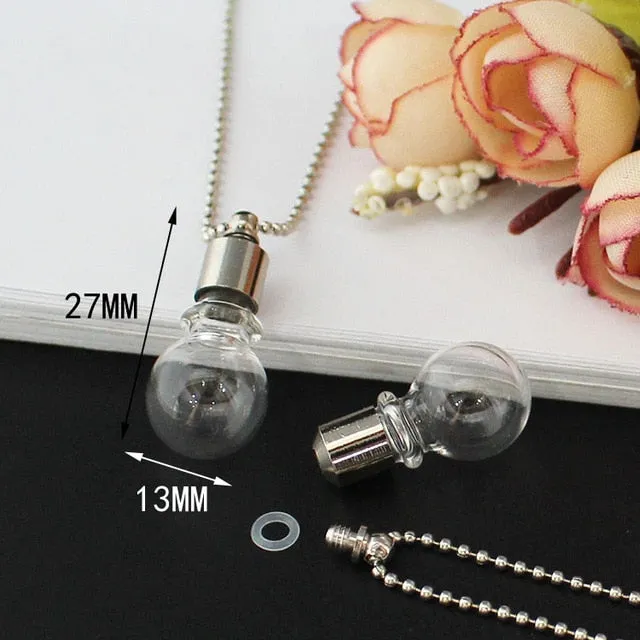Glass Vial Pendant Cremation Necklaces