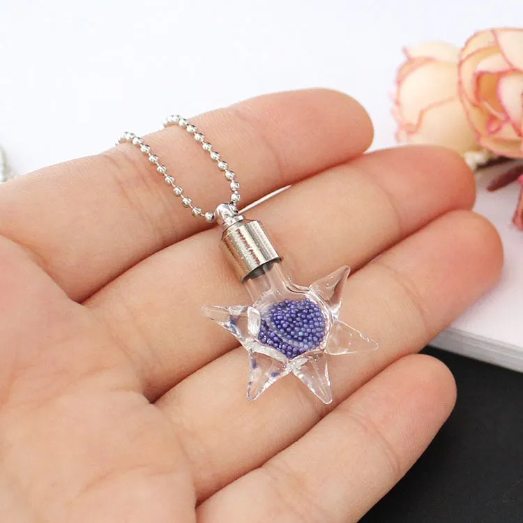 Glass Vial Pendant Cremation Necklaces