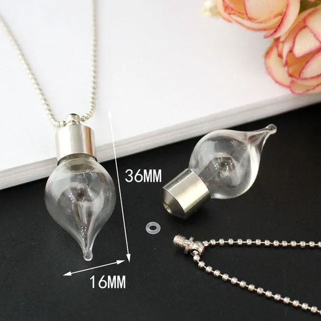 Glass Vial Pendant Cremation Necklaces