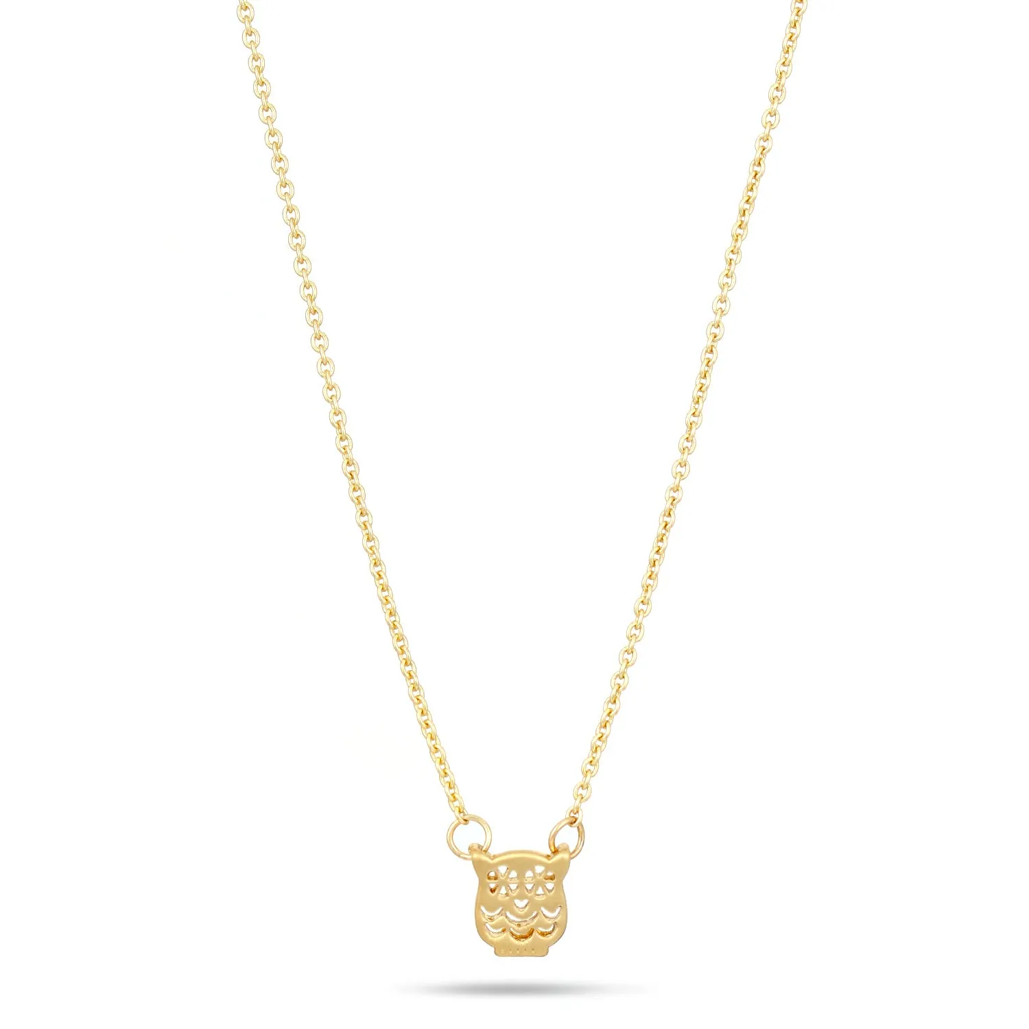 GOLD 0.5"INCH OWL PENDANT NECKLACE #SWKK-3416 (NB6/NB5)