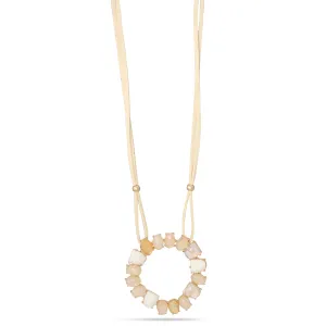 GOLD CREAM  NECKLACES #SQN17311 (IF6)