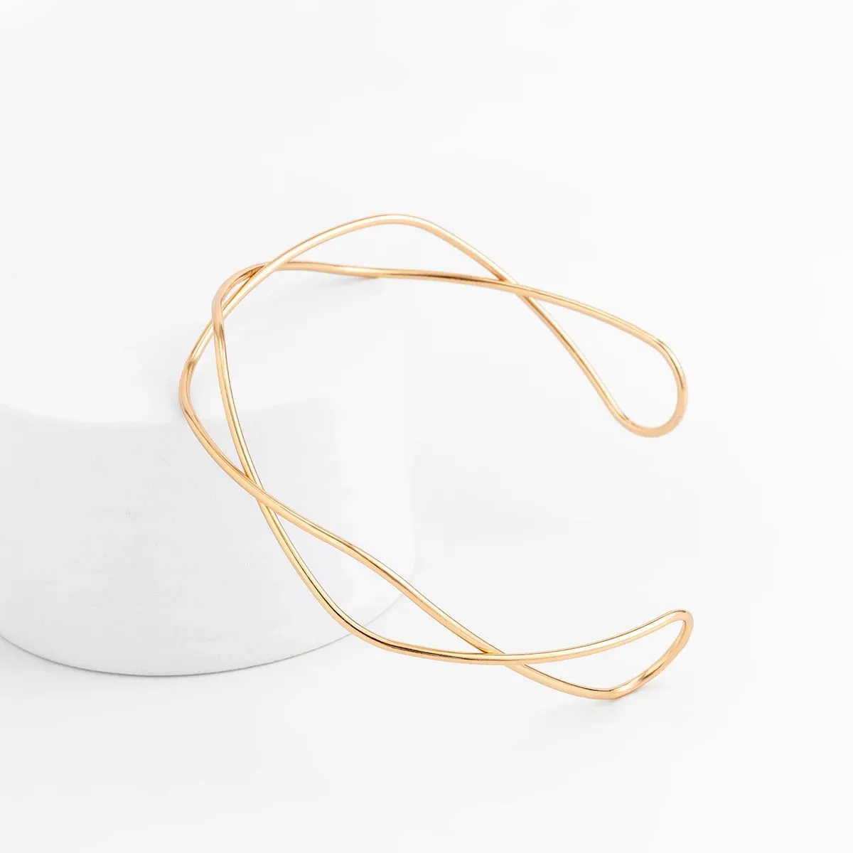 Gold/Silver Layered Choker - Sleek Minimalist Double Band Necklace