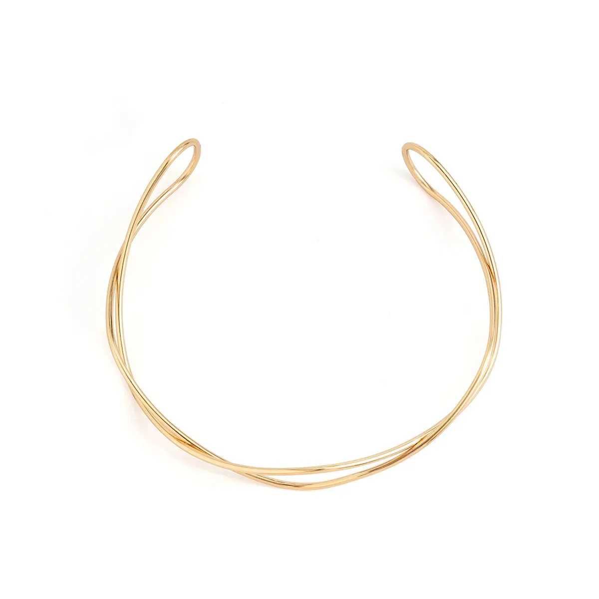 Gold/Silver Layered Choker - Sleek Minimalist Double Band Necklace