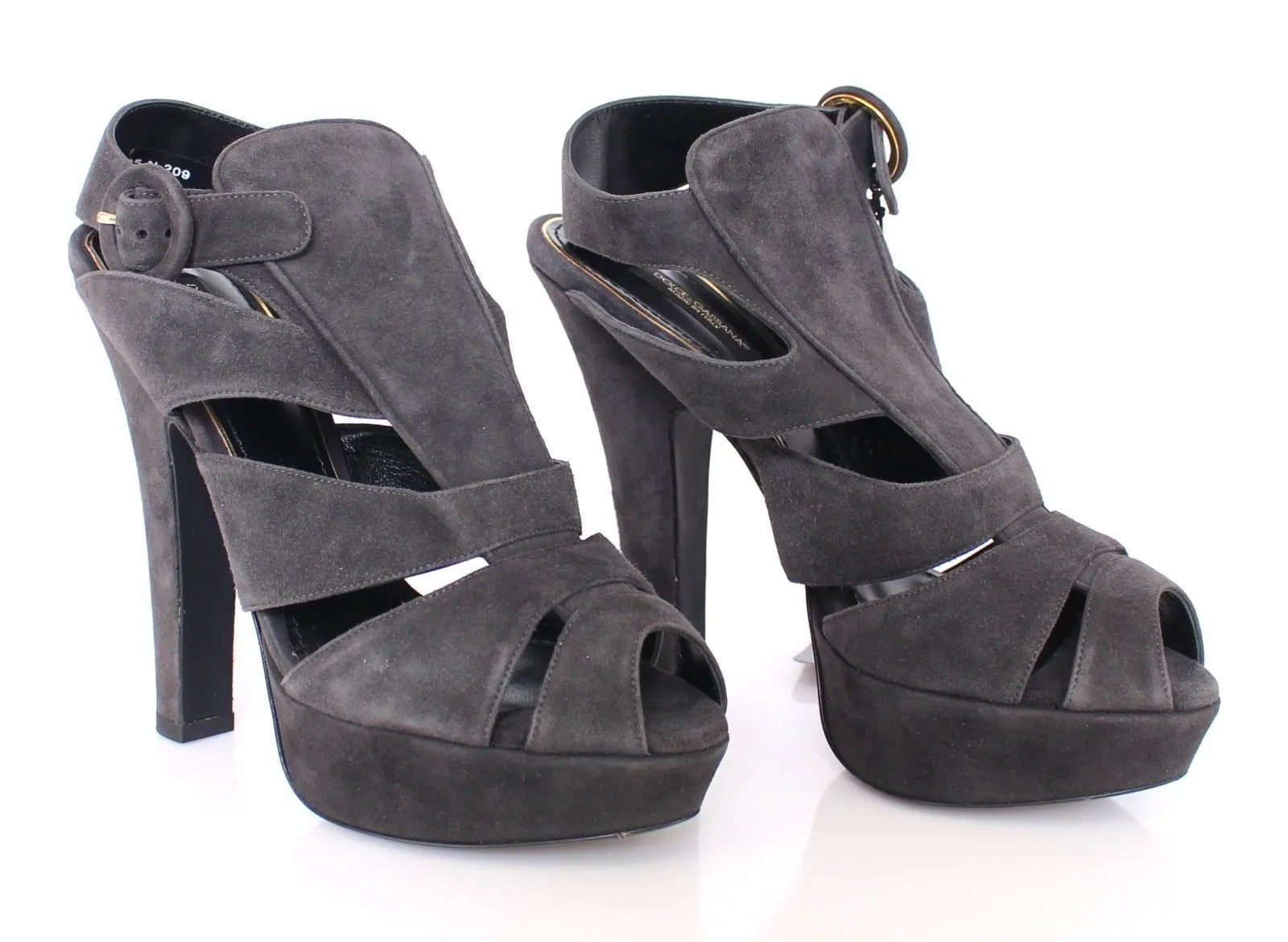 Gray Suede Platform Pumps Sandals Shoe Heels