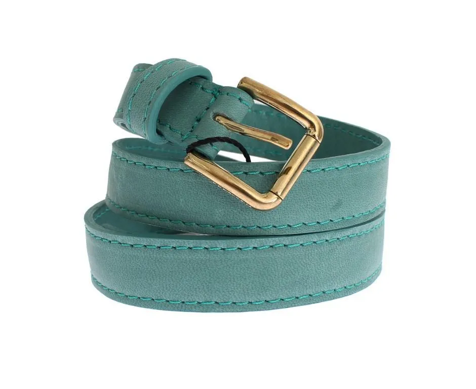 Green leather belt