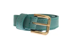 Green leather belt