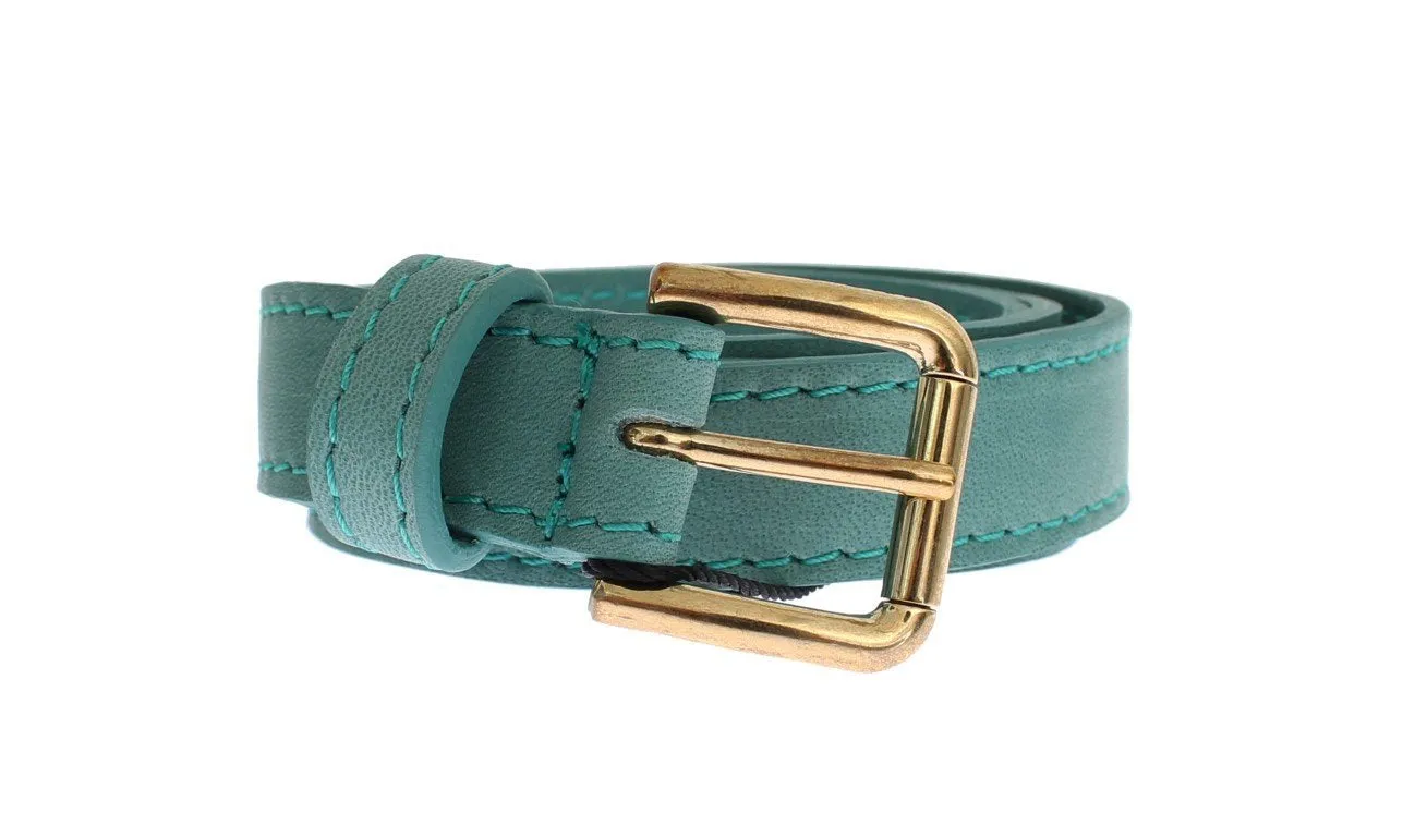 Green leather belt