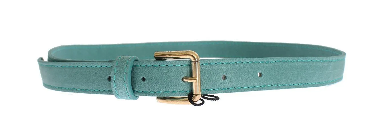Green leather belt