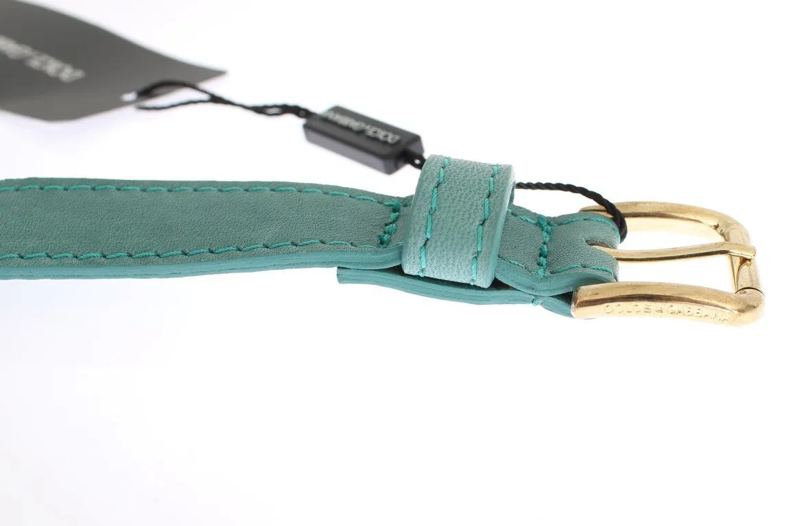 Green leather belt