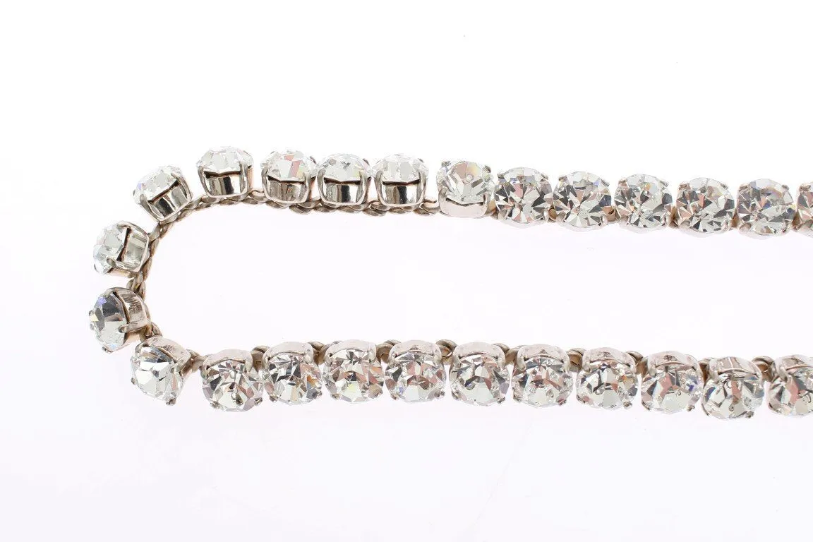 Green Leather Clear Crystal Waist Belt