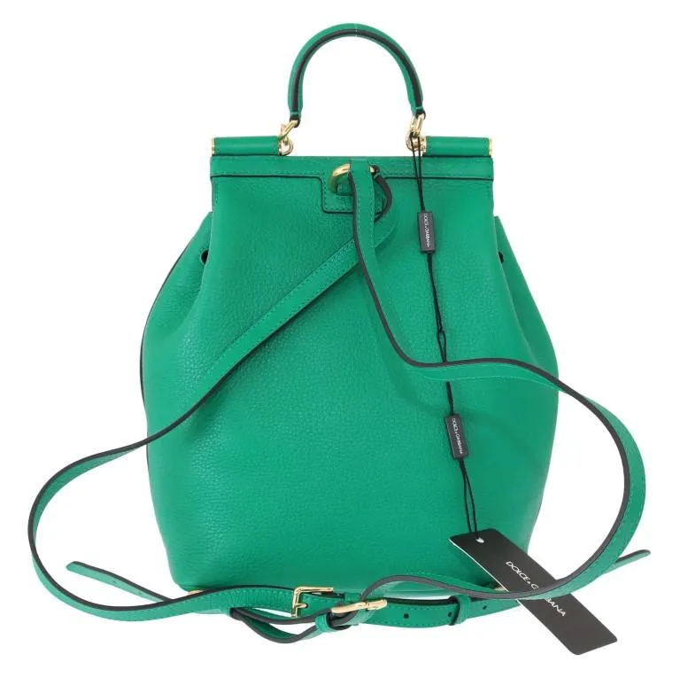 Green SICILY  Leather Backpack Bag