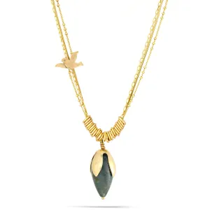GREEN STONE PENDANT  NECKLACES #192GN1501 (IF19)
