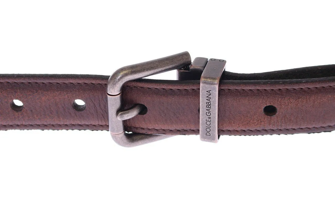 Green Suede Leather Logo Waist Buckle Belt