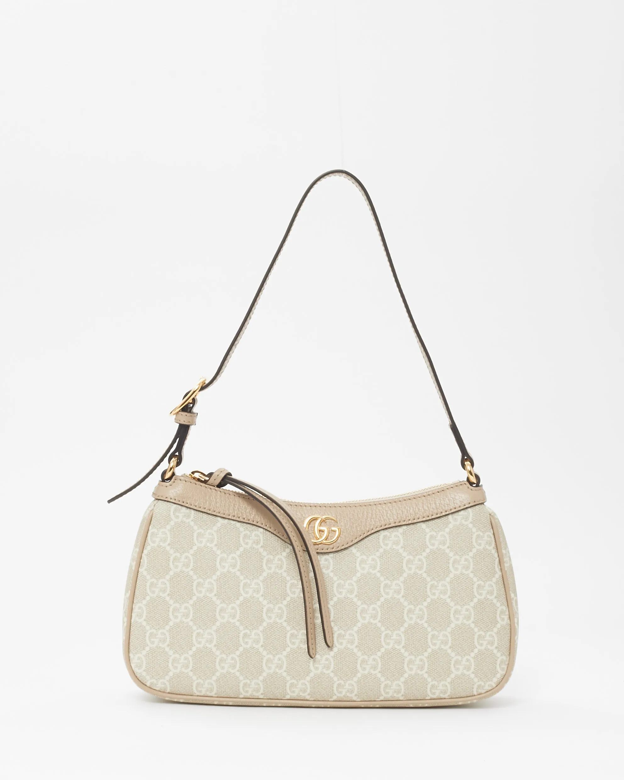Gucci Beige Monogram Canvas Ophidia Small Shoulder Bag