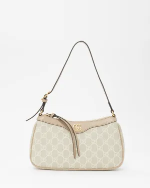 Gucci Beige Monogram Canvas Ophidia Small Shoulder Bag