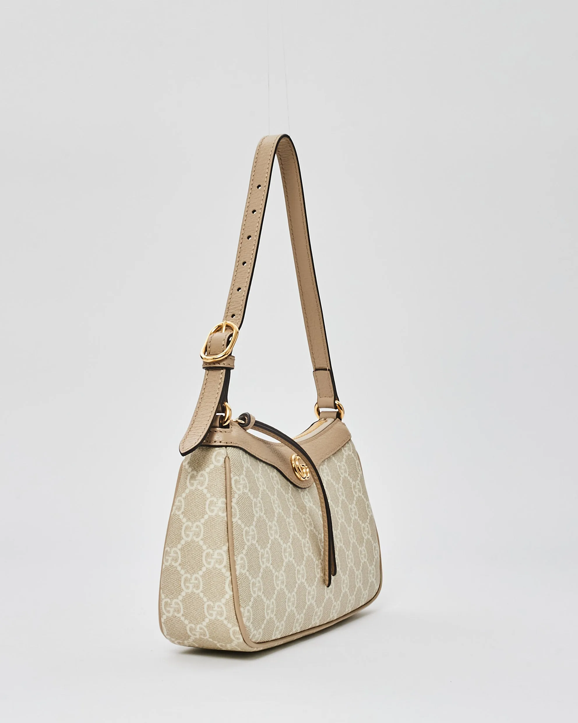 Gucci Beige Monogram Canvas Ophidia Small Shoulder Bag