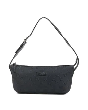 Gucci Black GG Supreme Canvas Adjustable Shoulder Boat Bag
