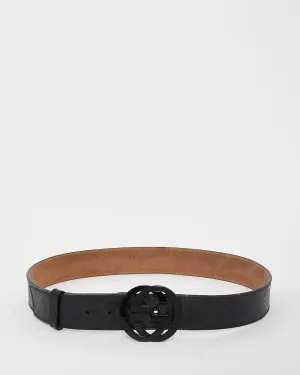 Gucci Black GG Supreme Crystal Coated Canvas Black GG Logo Belt - 95/38
