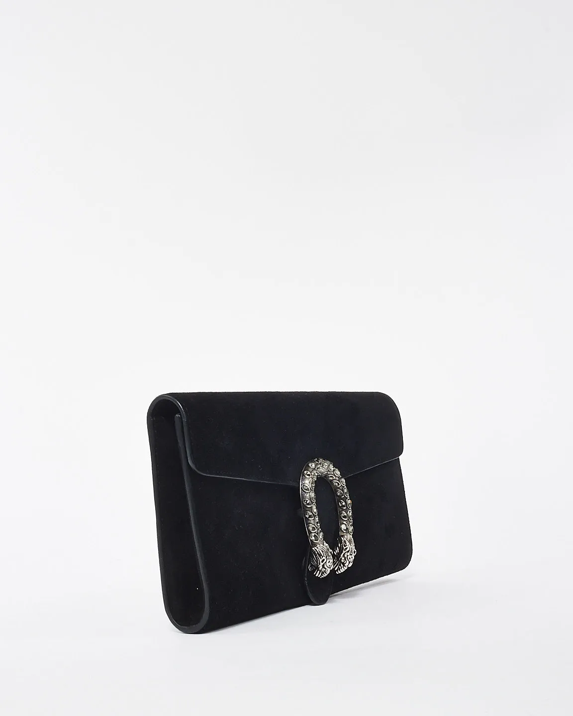 Gucci Black Suede Long Dionysus Clutch