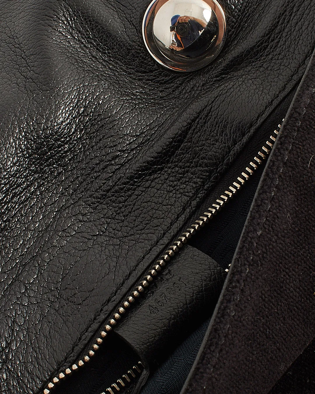 Gucci Black Velvet Interlocking GG Logo Blondie Flap Bag