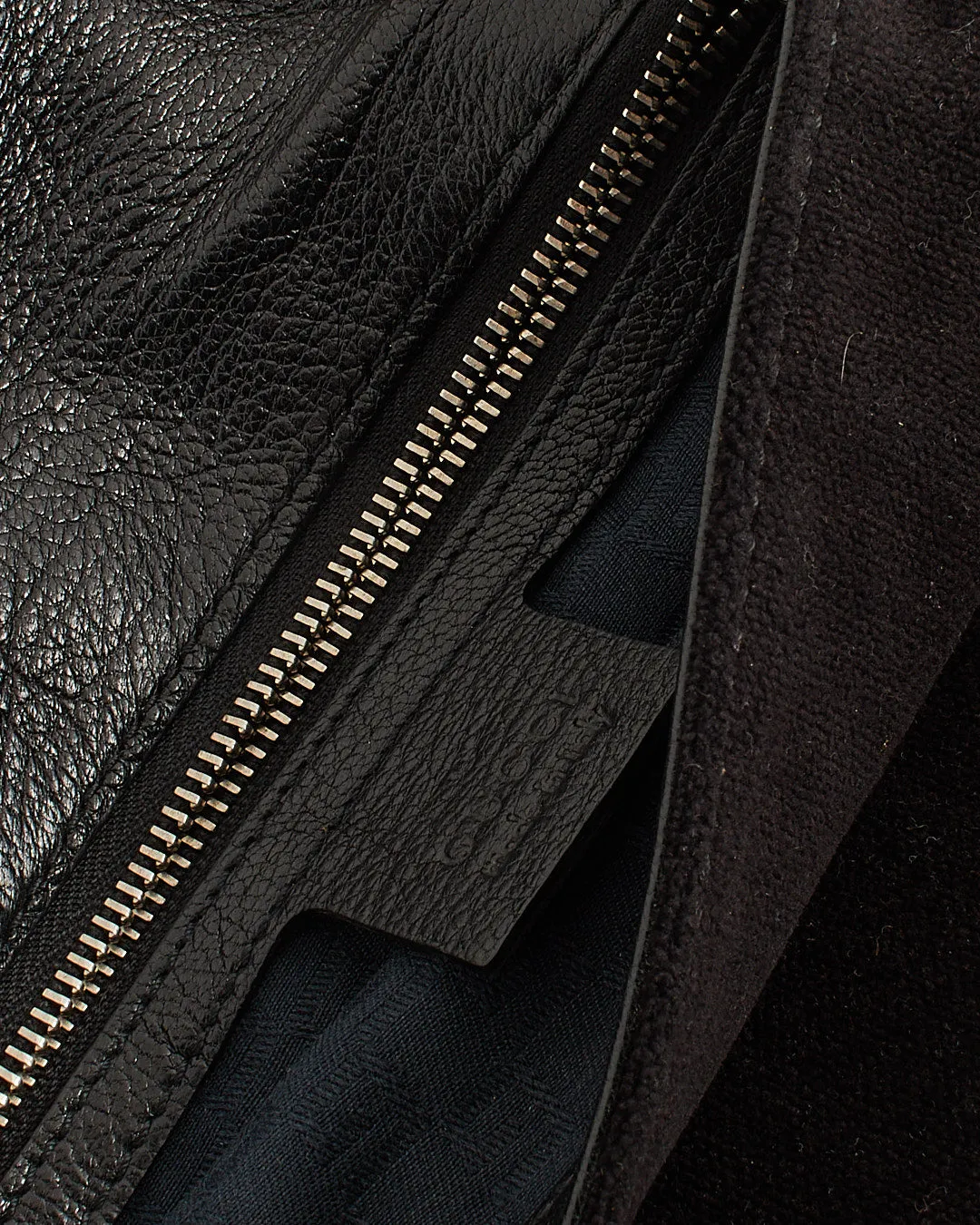 Gucci Black Velvet Interlocking GG Logo Blondie Flap Bag