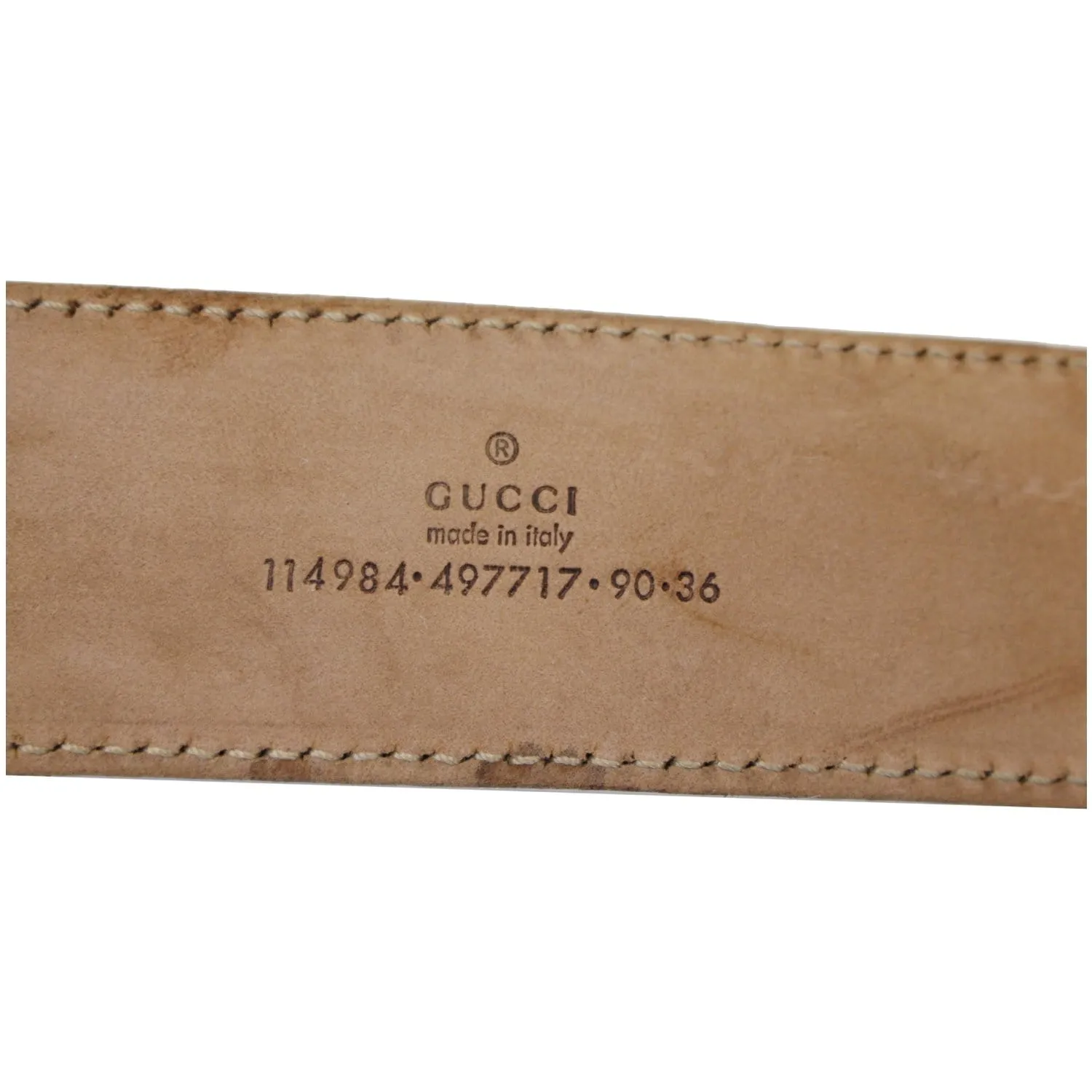GUCCI Interlocking G White Leather Belt Size 41