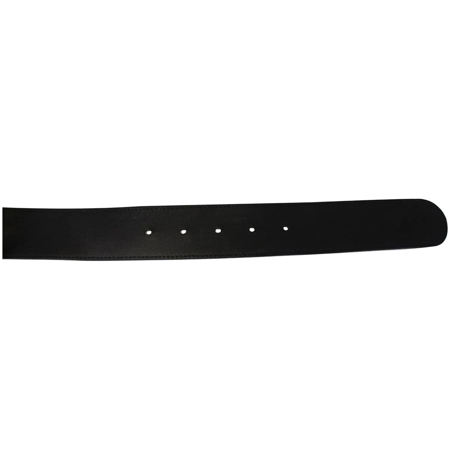 GUCCI Pearl Double G Black Leather Belt Size 44