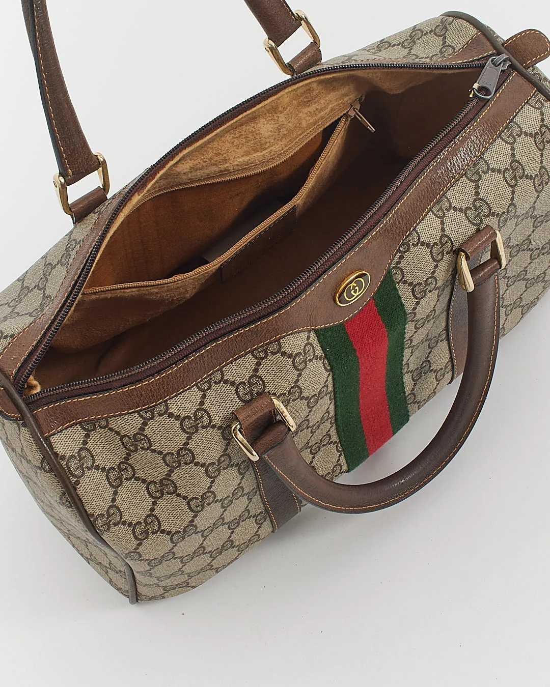 Gucci Vintage GG Supreme Canvas Boston Bag