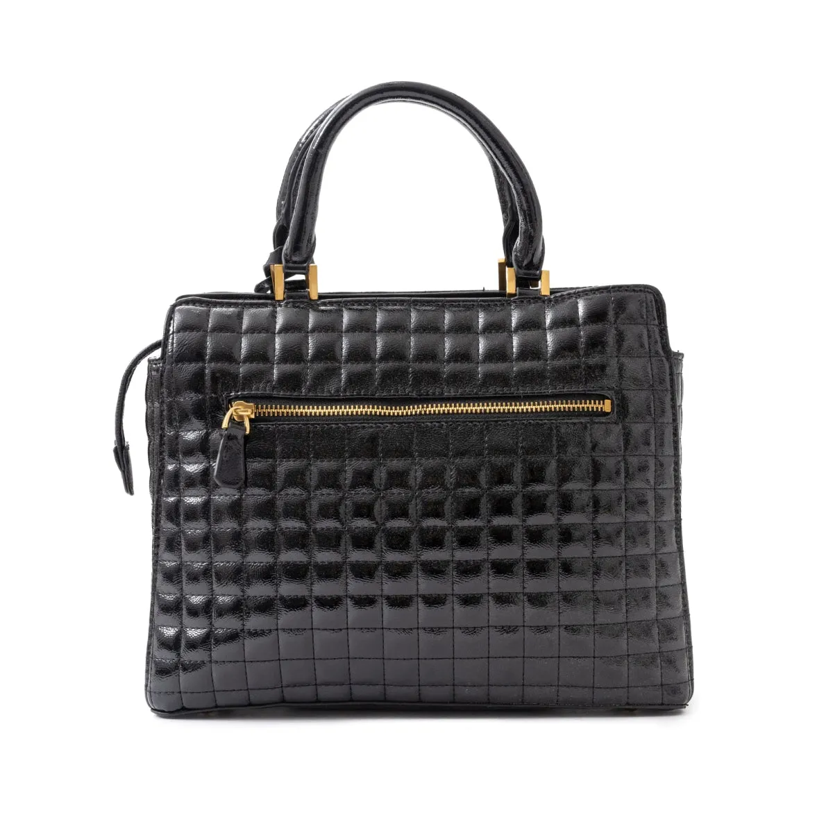 GUESS TIA Quilted Satchel Bag Women - BRIGHT BLK