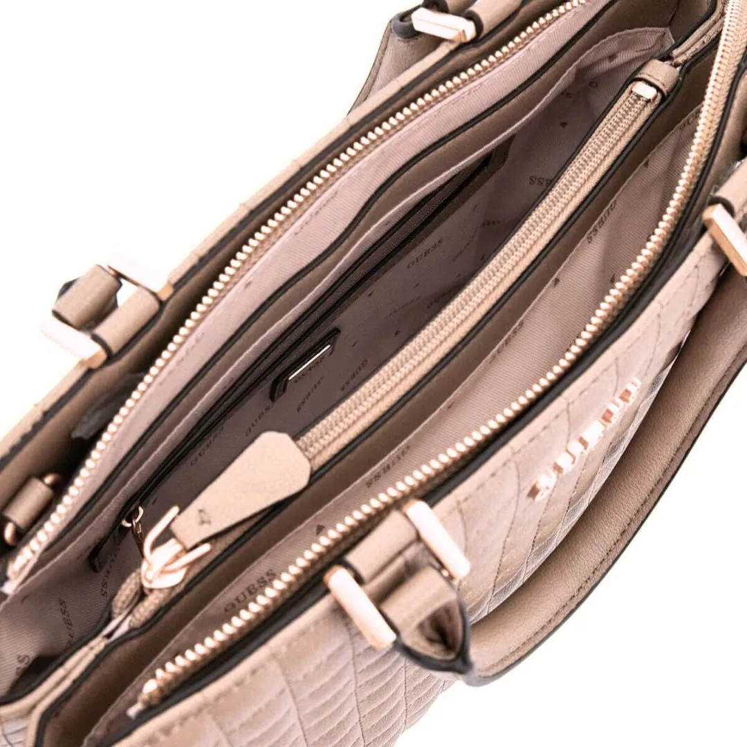 GUESS TIA Quilted Satchel Bag Women - CRM